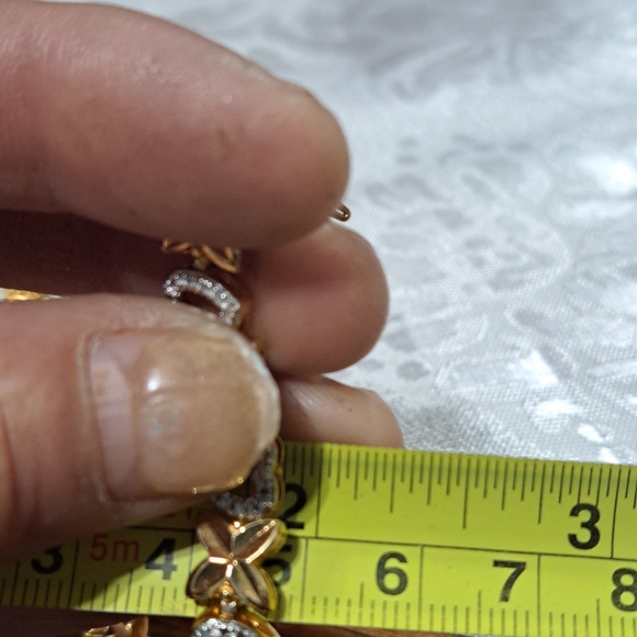 Jewelry 925 Gold Vermill 2 Tone Tennis Bracelet 8 New Heavy Well Made